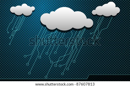 Blue Electric Sky with a Clouds. Abstract Background Easy editable for Your design.