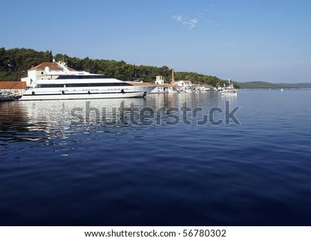 super yacht docking in Milna, Brac island, Croatia