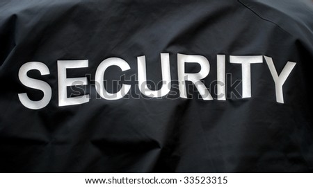 macro of a jacket of a security guard