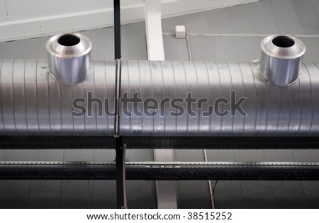 ventilation pipes of an air conditioning system