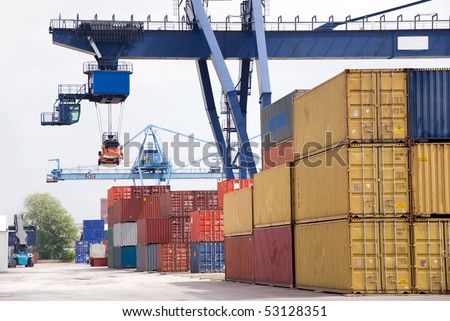 cargo container with crane
