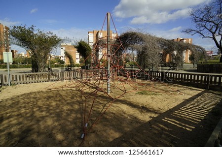 Winter in Park Moret, one of the largest urban parks in Andalusia is a treasure of 72.5 hectares forming the green lung of the city of Huelva, Spain