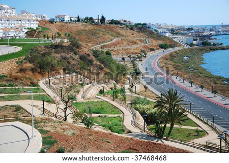 Landscape: Ayamonte town in the border between Portugal and Spain, in southern Spain