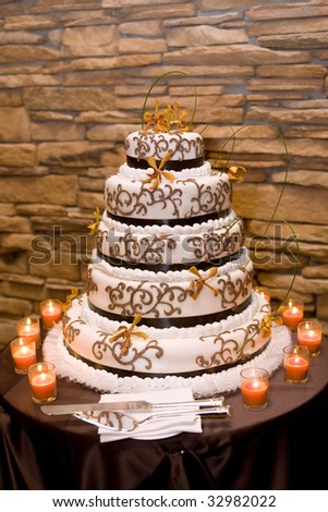 stock photo Fall wedding cake