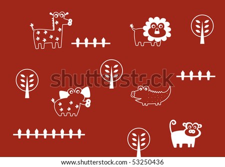 cute animals wallpapers. stock vector : cute animals