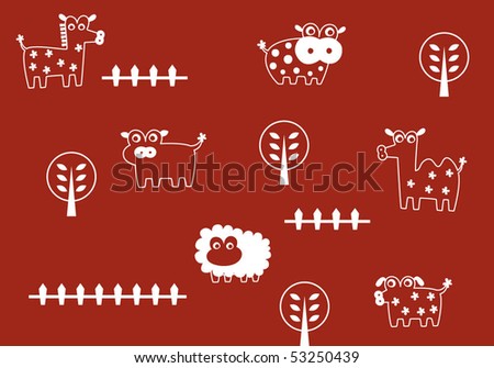 cute animal wallpaper. stock vector : cute animals
