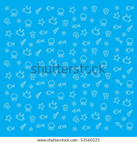 marine wallpaper. stock vector : cute marine wallpaper