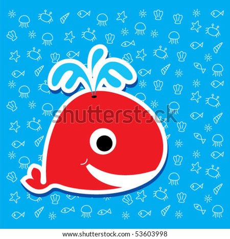 blue whale clip art. whale is a wall Clipart