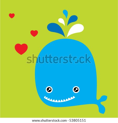 blue whale clip art. cute little lue whale
