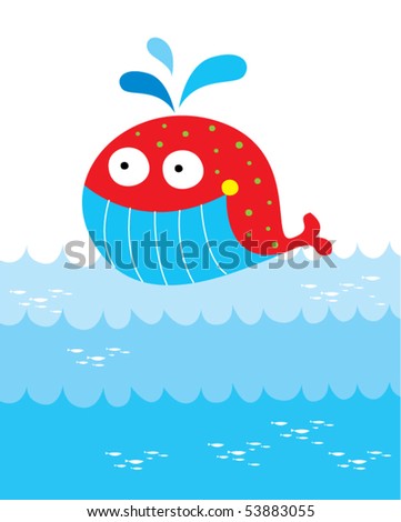 whale cartoon cute. stock vector : cute whale