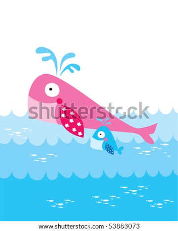 whale cartoon cute. stock vector : cute whale