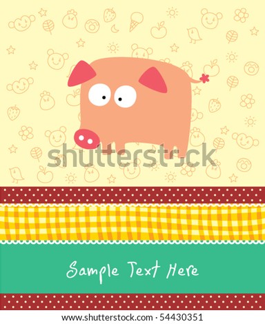 cute piggy drawing. stock vector : cute pig
