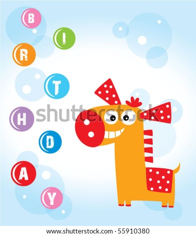 Happy Birthday Horse Pictures. stock vector : happy birthday