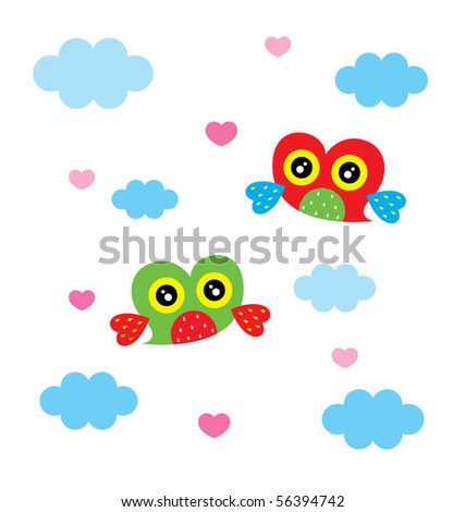 stock vector cute love owl Save to a lightbox Please Login