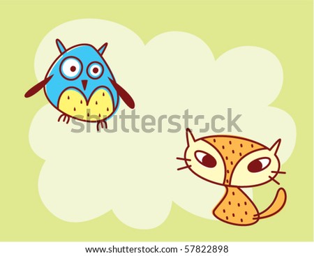 kitten and owl