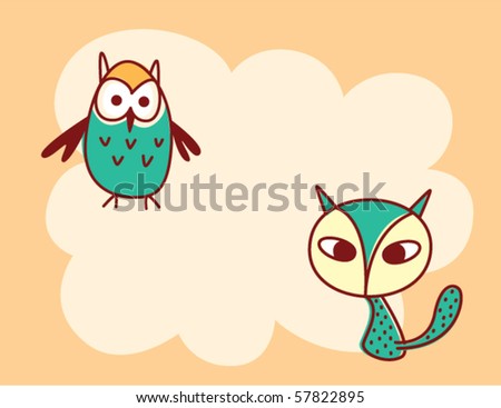 kitten and owl