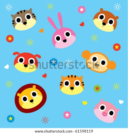 cute animal wallpapers. stock vector : cute animal