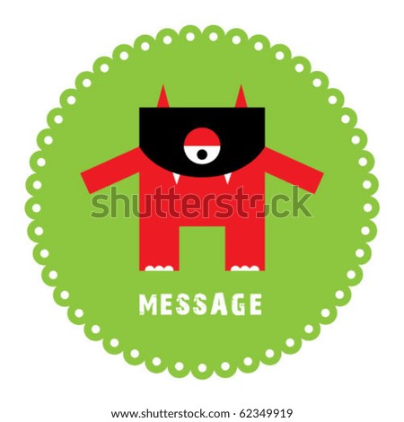 stock vector cute monster sticker