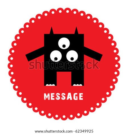 stock vector cute monster sticker Save to a lightbox Please Login
