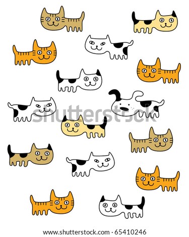 cute kitten wallpaper. stock vector : cute kitten and