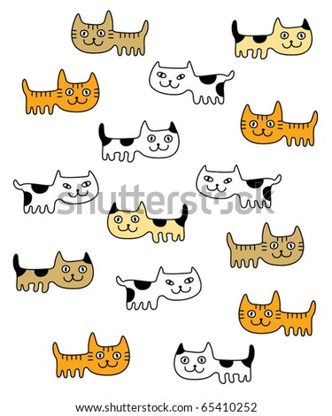 cute kitten wallpaper. stock vector : cute kitten