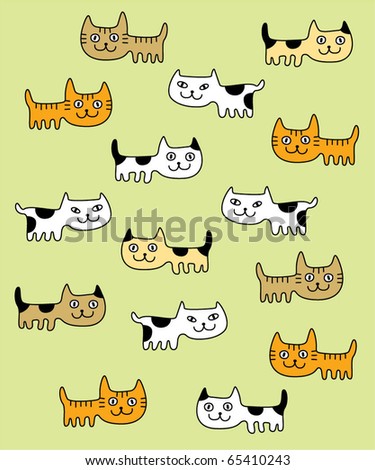 cute puppies and kittens wallpaper. stock vector : cute kitten