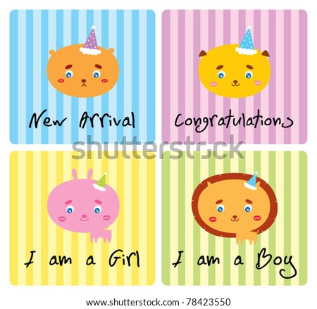 cute baby animal greeting card