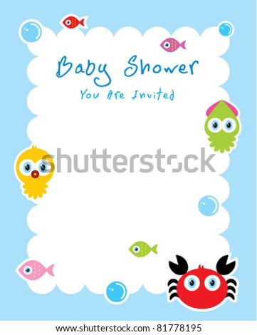 ocean animal baby shower greeting tag
