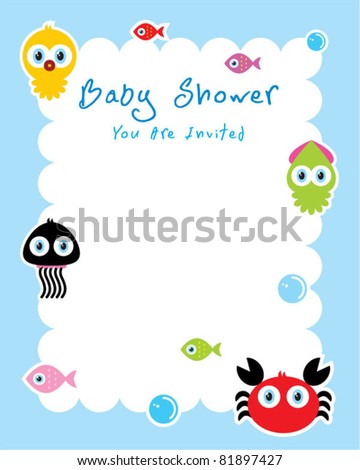 baby ocean shower card