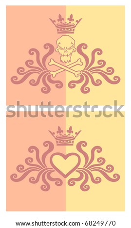 In Love And Death Tattoo. stock vector : love and death;