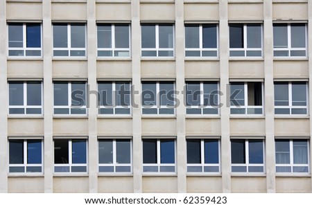 Windows on the facade of a modern building