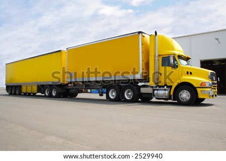 Yellow B Double Truck Stock Photo 2529940 : Shutterstock
