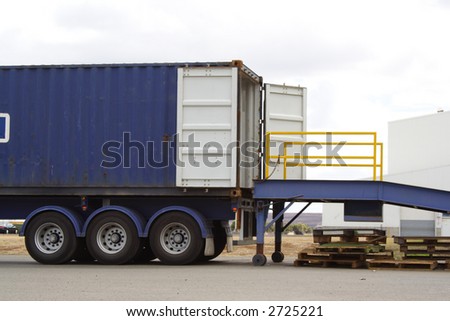 Truck backed onto loading dock