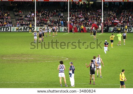 Editorial,Australian rules football geelong and the saints indoor under lights