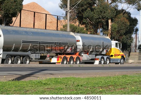 Petrol tanker semi truck