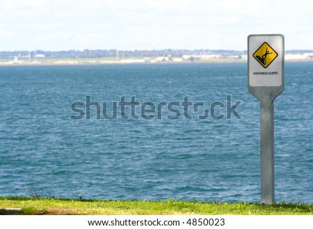 Danger cliff sign