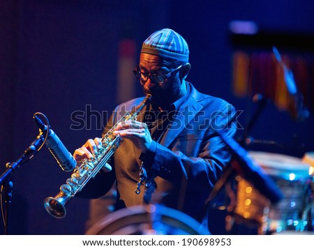 ESPOO, FINLAND -APRIL  24 2014:American Kenny Garrett performs live on 28th April Jazz.He is a Grammy Award-winning jazz saxophonist and was a member of Duke Ellington Orchestra &  Miles Davis\'s band