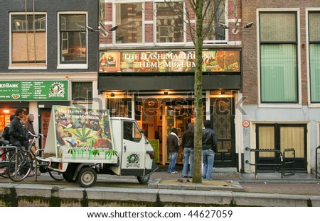 AMSTERDAM, NETHERLANDS - APRIL 8: Hash Marijuana & Hemp Museum in red-light district of Amsterdam, nearly a million visitors have visited the exhibition since opened 1985, on April 8, 2009, in Amsterdam, Netherlands.