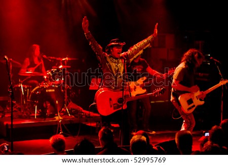 HELSINKI,FINLAND-MAY 11:American Rock/Country rock band Jason & the Scorchers from Nashville,Tennessee, USA live on stage at Tavastia,Club-#1 rock venue in Finland-on May 11,2010 in Helsinki,Finland