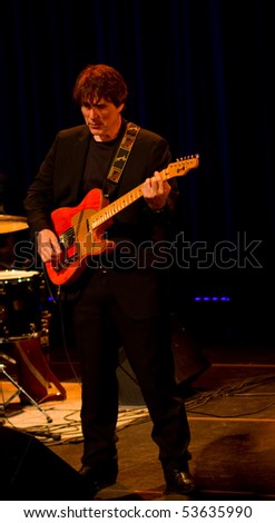HELSINKI, FINLAND - MAY 20: American Fender Guitarist Jim Campilongo and his Electric Trio live on stage at Malmitalo on May 20, 2010 in Helsinki, Finland.