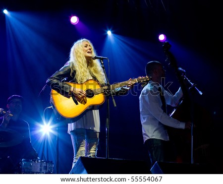 HELSINKI, FINLAND - JUNE 17: Singer and  songwriter Frida Andersson  on stage on at Kaisafest 2010 summer festival in Finland on June 17, 2010 in Helsinki,Finland.