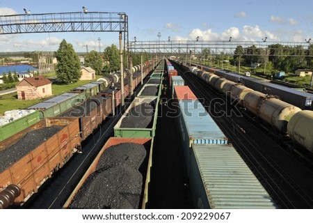 Coal trucks on the Trans-Siberian Railway