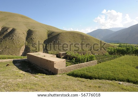 single story mud brick house and compound in northern afghanistan