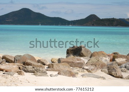 Turquoise water and golden sand at Coco Bay, Antigua