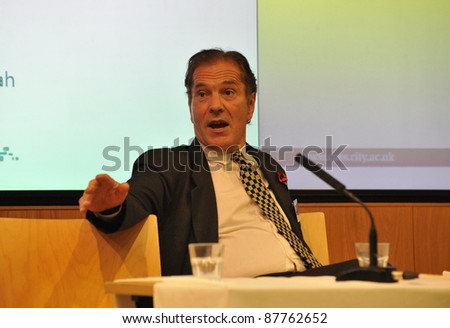 LONDON - OCT 25: Lord Flight addresses his audience on October 25, 2011 at CBS, London. He is arguing for deregulation of British businesses to make them more competitive abroad.