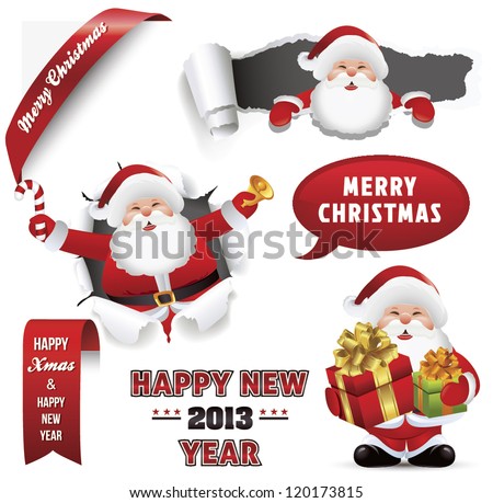 Santa Claus set with Christmas elements. Santa Claus set with Christmas elements.