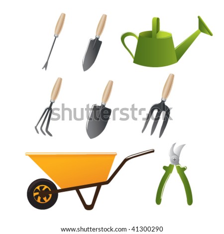 garden tools vector. stock vector : garden tools