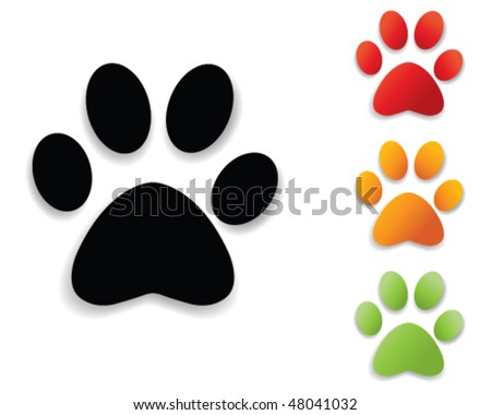 Paw Print Collection Stock Vector Illustration 48041032 : Shutterstock