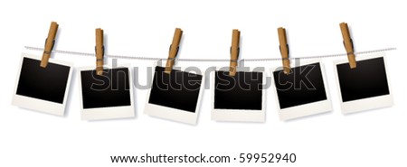 Blank Photos Hanging On Rope - 59952940 : Shutterstock