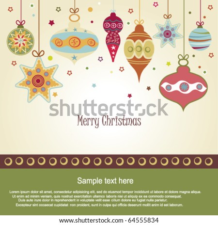 Retro Christmas Ornaments Stock Vector Illustration 64555834 : Shutterstock